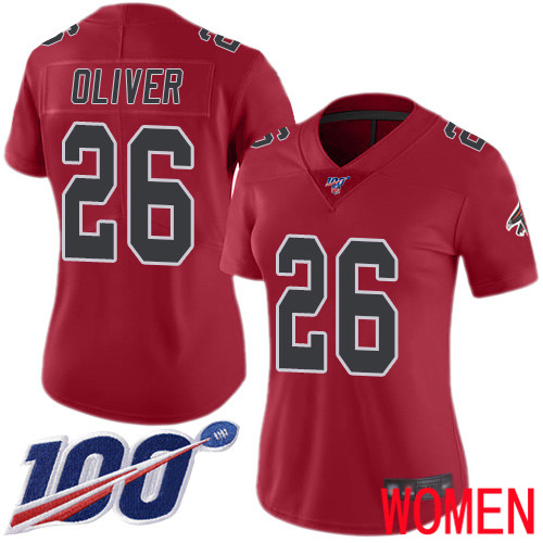 Atlanta Falcons Limited Red Women Isaiah Oliver Jersey NFL Football #26 100th Season Rush Vapor Untouchable
